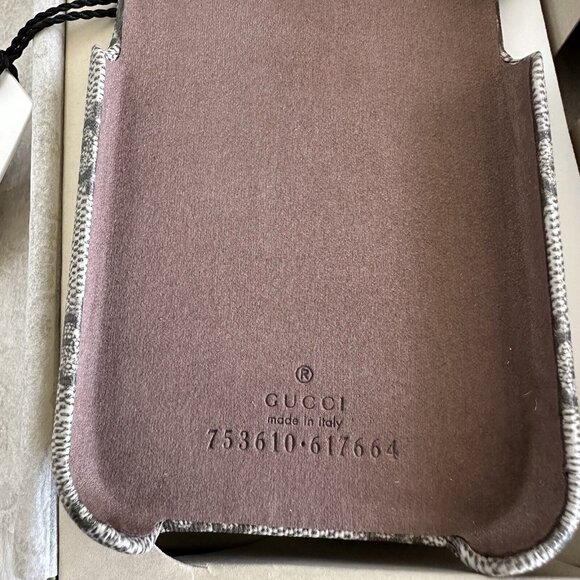 New GUCCI iPhone 14 PRO case Ophidia Supreme Brown GG Logo W/ Box - Picture 5 of 5